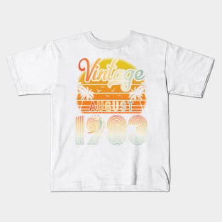 Summer Vintage August 1983 Happy Birthday 37 Years Old To Me Papa Daddy Brother Uncle Son Cousin Kids T-Shirt